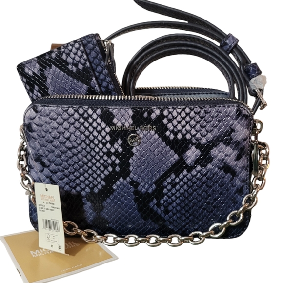 REDUCED💥NWT MICHAEL KORS JET SET CHARM SM DBL ZIP CAMERA XBODY & WALLET 2PC SET - Picture 3 of 8